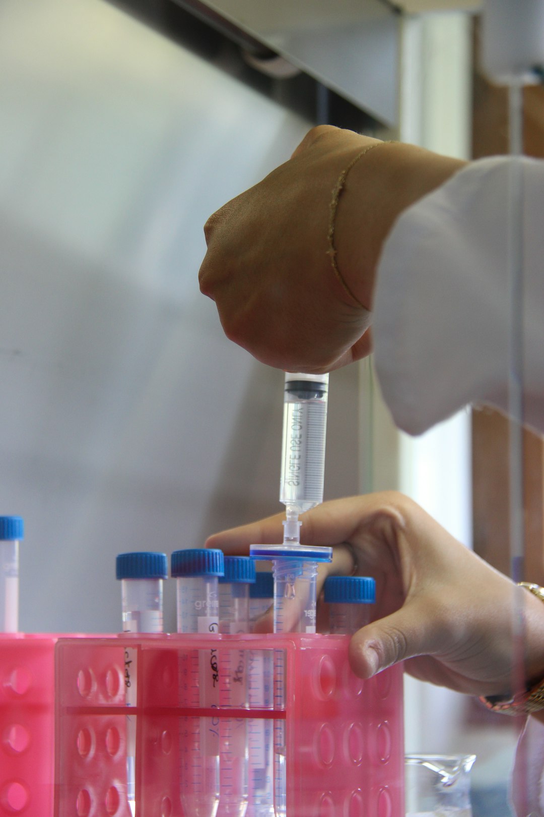A scientist is working in a laboratory.